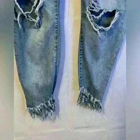 Judy‎ Blue Women's Skinny Fit Distressed Jeans with Fringe - Size 18W - Picture 4 of 8
